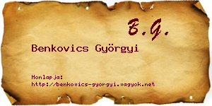 Benkovics Györgyi névjegykártya
