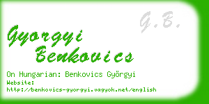 gyorgyi benkovics business card